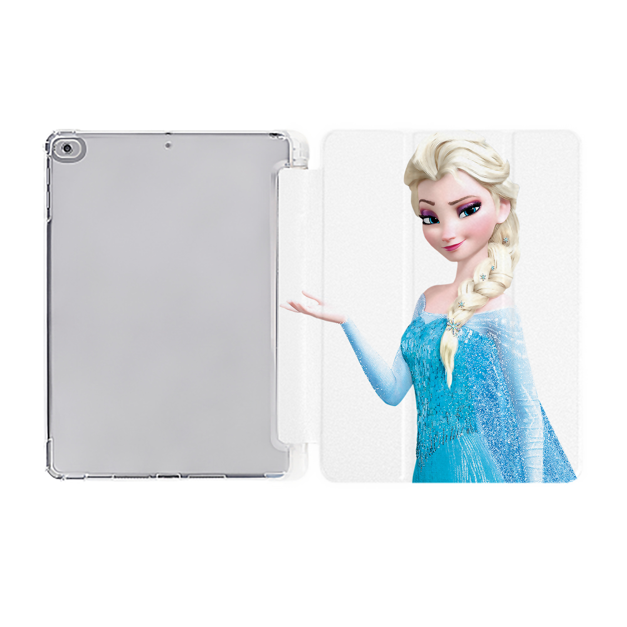 （画像用） アナと雪の女王 アンナ エルサ Frozen Anna Elsa IPad ケース ペン収納付き 三つ折りスタンド PUレザー×シリコン 対応機種9.5/10.5/10.9インチ